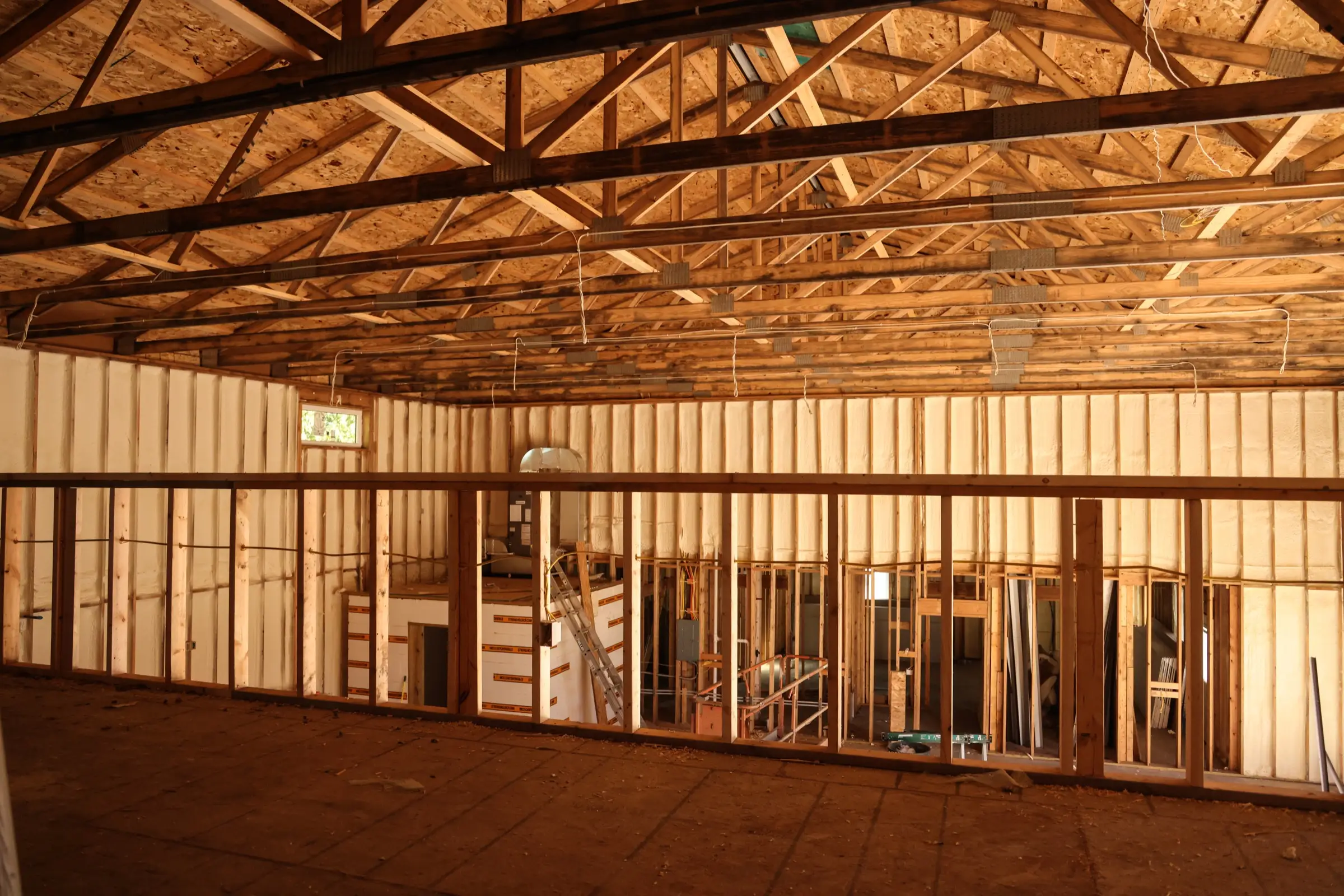 Attic Insulation work in progress